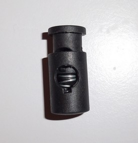Koordstopper Cylinder 1-gaats 25mm (10 stuks), Zwart